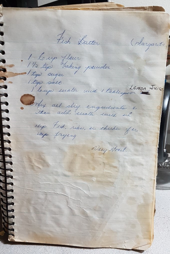 The original, handwritten recipe.
